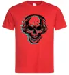 Мужская футболка Череп в навушниках Красный Мужская футболка Череп в навушниках Красный фото
