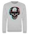 Свитшот Череп в навушниках Серый меланж фото