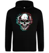 Мужская толстовка (худи) Череп в навушниках Черный фото