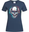 Жіноча футболка Череп в навушниках Темно-синій фото