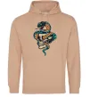 Чоловіча толстовка (худі) Череп зі змією Пісочний фото