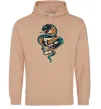 Жіноча толстовка (худі) Череп зі змією Пісочний Жіноча толстовка (худі) Череп зі змією Пісочний фото