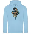 Жіноча толстовка (худі) Череп зі змією Блакитний фото