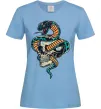 Женская футболка Череп зі змією Голубой фото