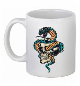 Чашка керамічна Череп зі змією