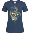 Женская футболка Череп зі змією Темно-синий фото