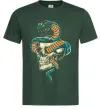 Мужская футболка Череп зі змією Темно-зеленый фото