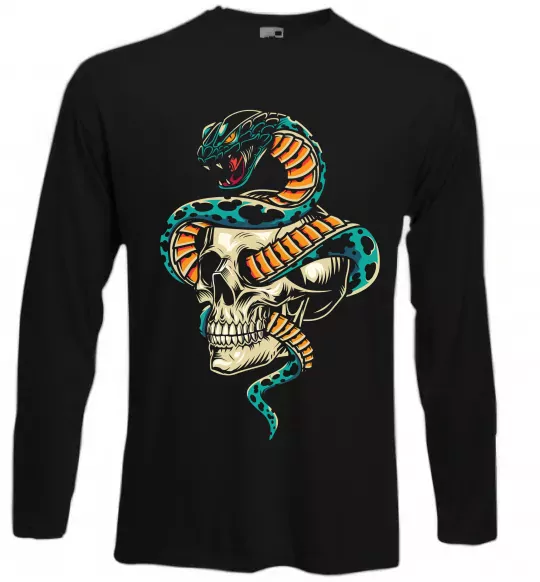 Лонгслив Череп зі змією Черный фото