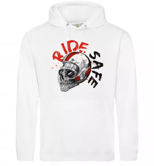 Женская толстовка (худи) Ride safe Белый фото