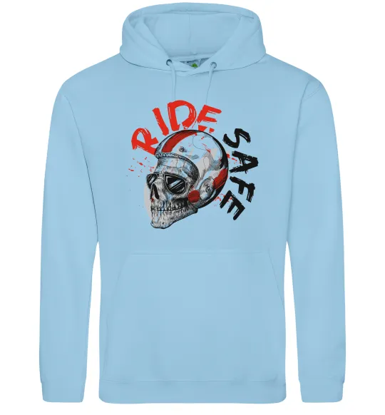 Женская толстовка (худи) Ride safe Голубой фото