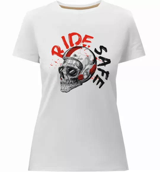 Жіноча преміум футболка Ride safe Білий фото