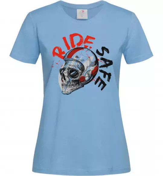 Женская футболка Ride safe Голубой фото