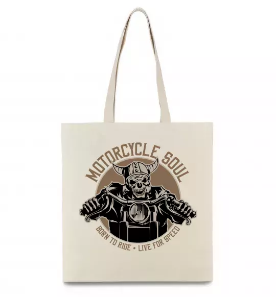 Еко-сумка Motorcycle soul Бежевий фото