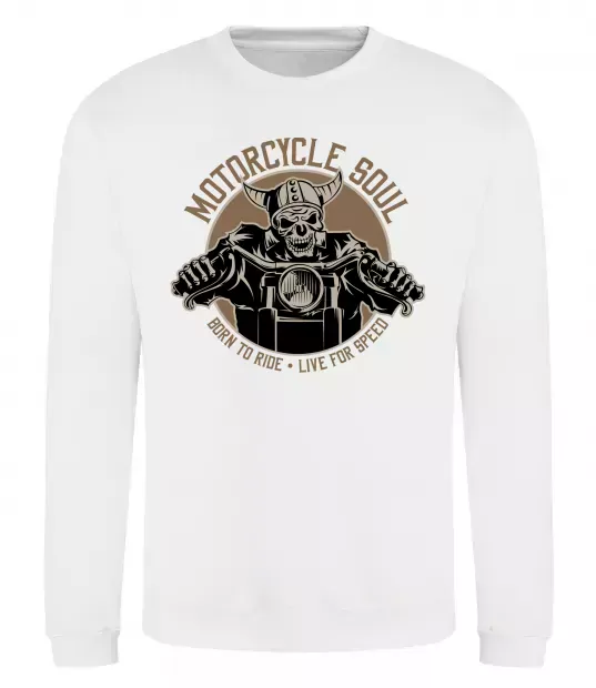 Світшот Motorcycle soul Білий фото
