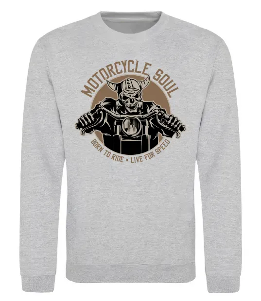Світшот Motorcycle soul Сірий меланж фото