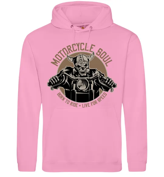 Мужская толстовка (худи) Motorcycle soul Розовый фото