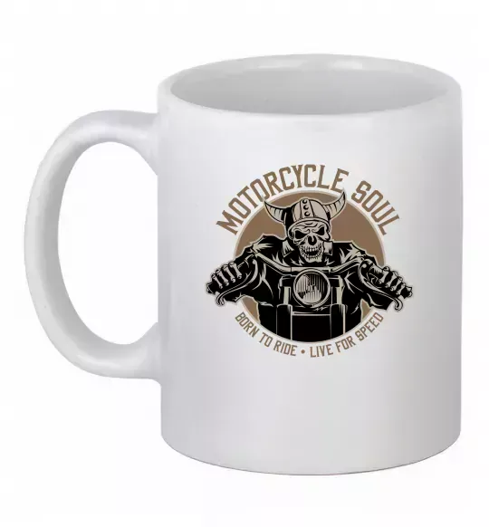Чашка керамічна Motorcycle soul Білий фото