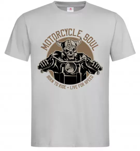 Мужская футболка Motorcycle soul Серый фото