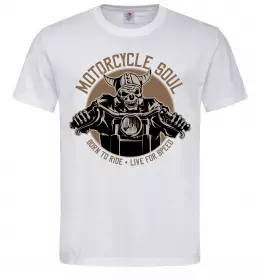 Мужская футболка Motorcycle soul Белый фото