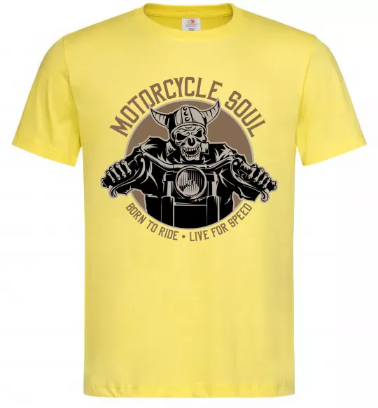 Мужская футболка Motorcycle soul Лимонный фото