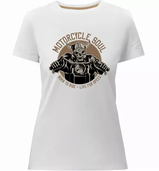 Женская премиум футболка Motorcycle soul Белый фото