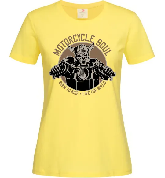 Жіноча футболка Motorcycle soul Лимонний фото