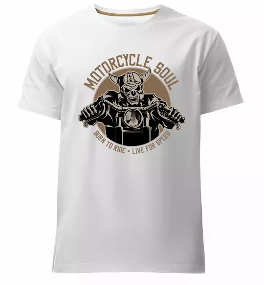 Мужская премиум футболка Motorcycle soul Белый фото