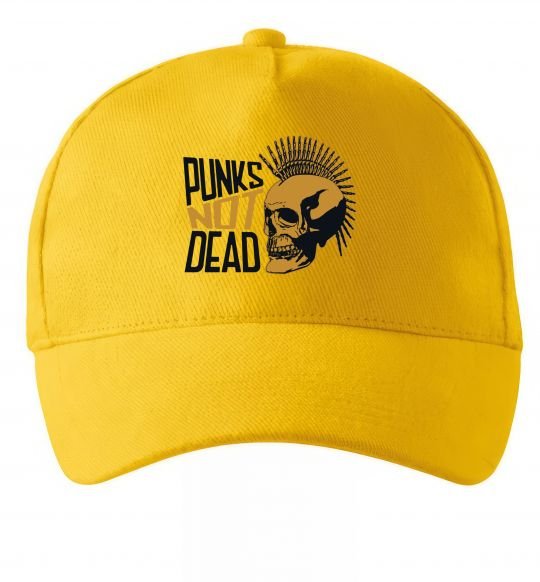 Кепка Punks not dead череп Солнечно желтый фото