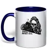 Чашка с цветной ручкой Biker girl Глубокий темно-синий Чашка с цветной ручкой Biker girl Глубокий темно-синий фото