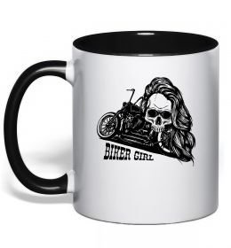 Чашка з кольоровою ручкою Biker girl