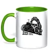 Чашка с цветной ручкой Biker girl Зеленый Чашка с цветной ручкой Biker girl Зеленый фото