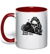 Чашка с цветной ручкой Biker girl Красный Чашка с цветной ручкой Biker girl Красный фото