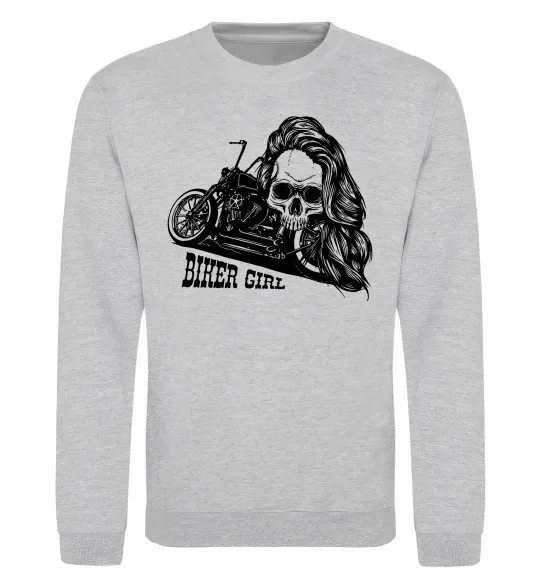 Свитшот Biker girl Серый меланж фото