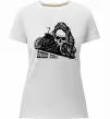 Женская премиум футболка Biker girl Белый фото