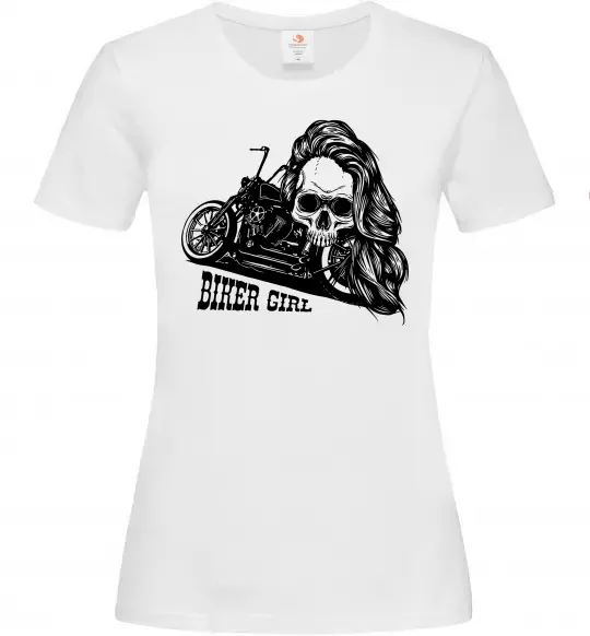 Жіноча футболка Biker girl Білий фото