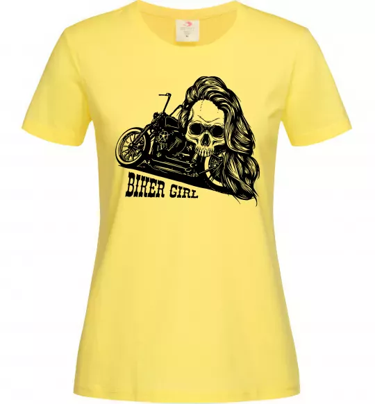Жіноча футболка Biker girl Лимонний фото