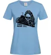 Жіноча футболка Biker girl Блакитний фото