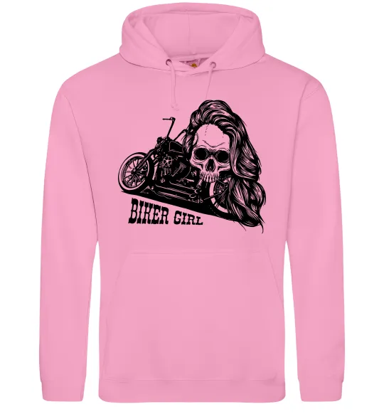 Мужская толстовка (худи) Biker girl Розовый фото