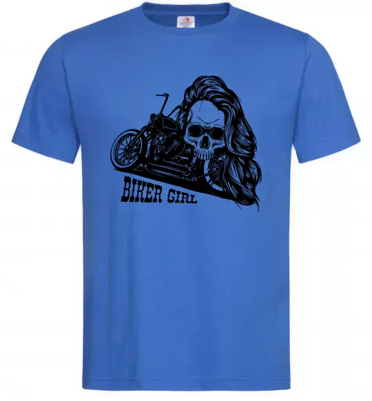 Мужская футболка Biker girl Ярко-синий фото