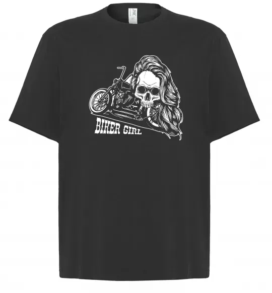 Футболка Оверсайз Biker girl Черный фото