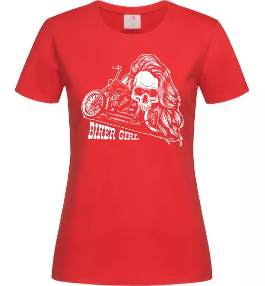 Жіноча футболка Biker girl Червоний фото