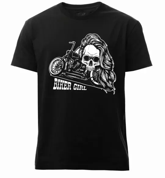 Чоловіча преміум футболка Biker girl Чорний фото
