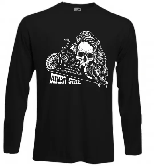 Лонгслив Biker girl Черный фото