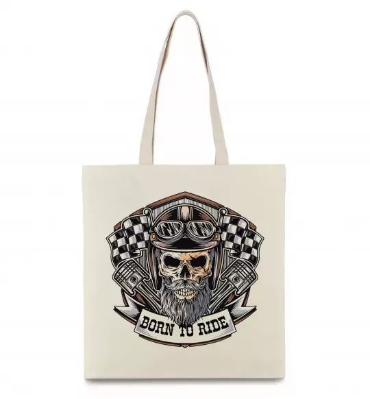 Эко-сумка Born to ride Бежевый фото