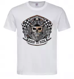 Мужская футболка Born to ride Белый фото