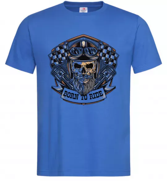Мужская футболка Born to ride Ярко-синий фото