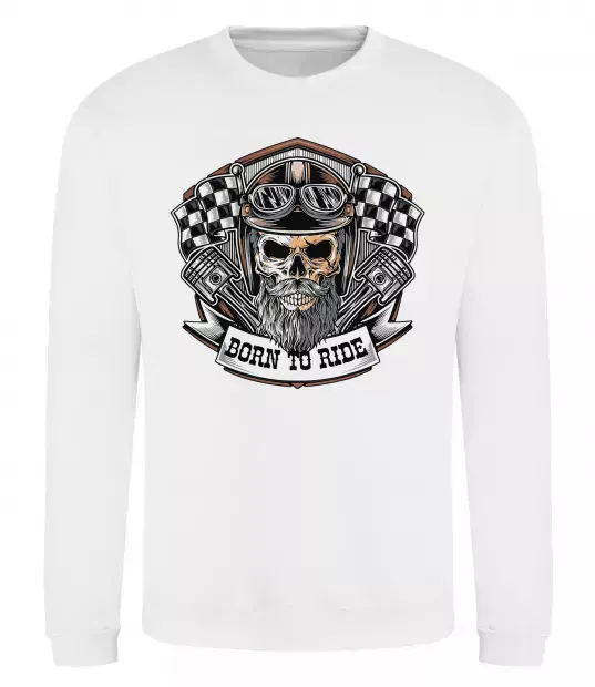 Світшот Born to ride Білий фото