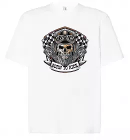 Футболка Оверсайз Born to ride Белый фото