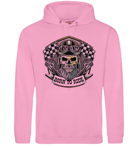 Мужская толстовка (худи) Born to ride Розовый фото