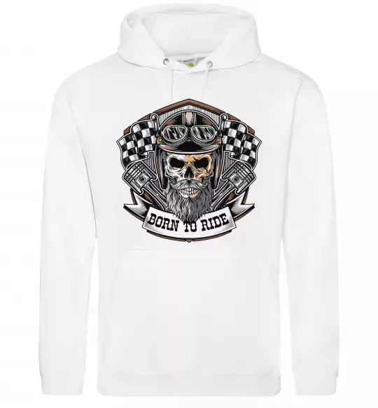 Женская толстовка (худи) Born to ride Белый фото